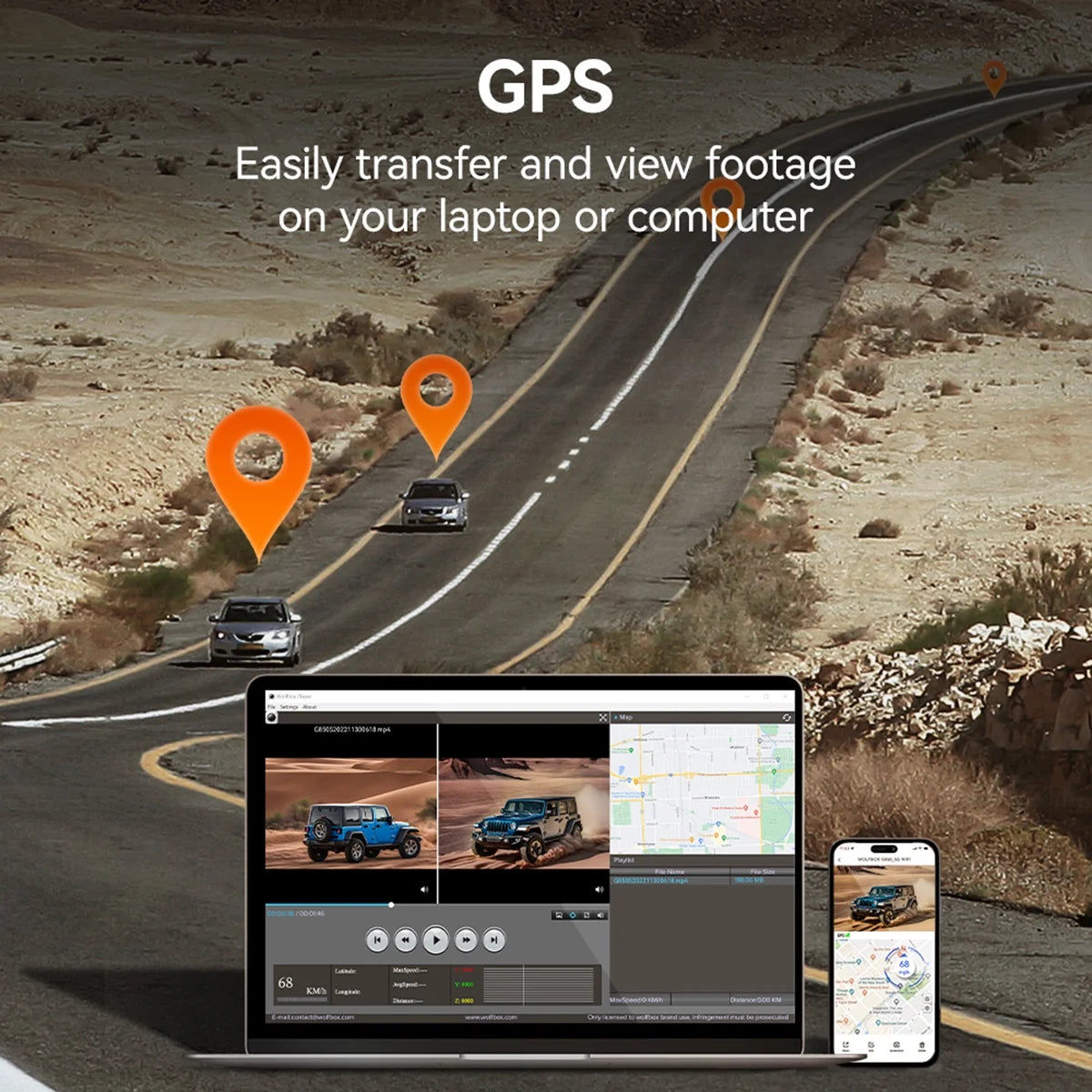 Dash Cam, Dashcam 4K in Wifi& GPS, 12'' 4K+1080P Rear View Mirror Dash Cameras with Super Night Vision, See the License Plate Clearly, Free 64GB Card