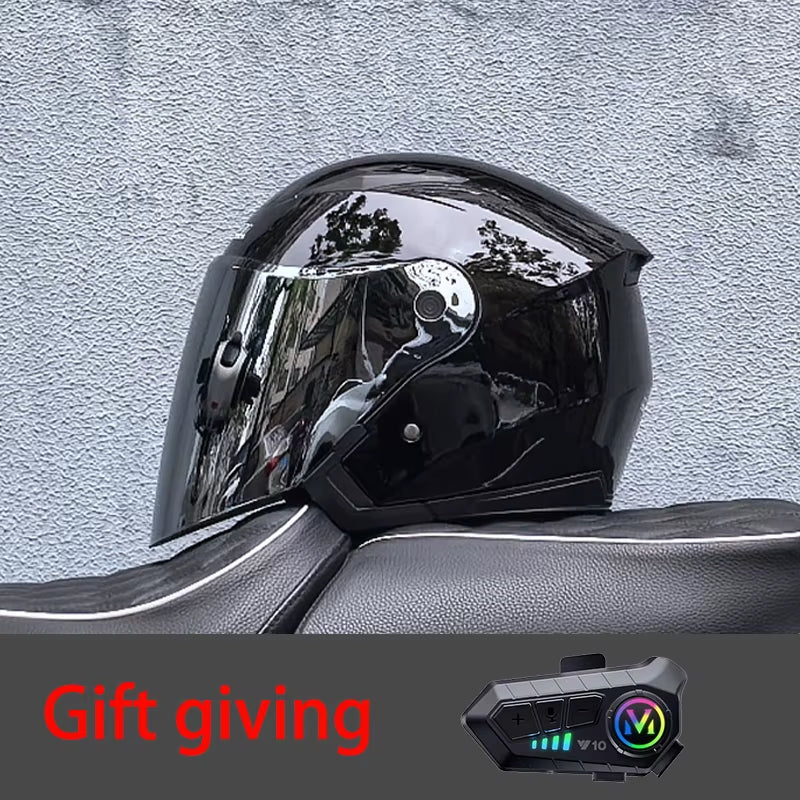 High Quality Motorcycle Helmet, Pedal, Motorcycle Half Cover Helmet, Cascos Para Motos, Paired with Bluetooth Earphones