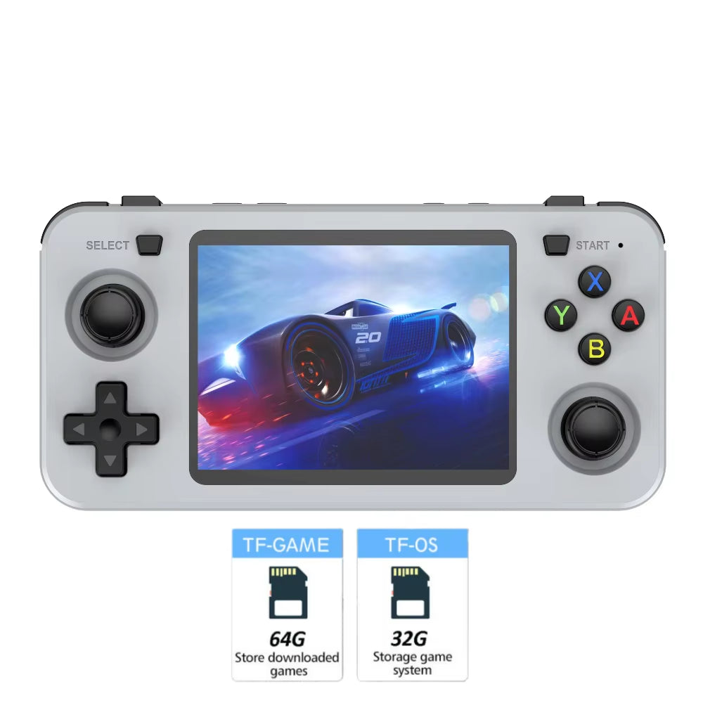 New R36H Retro Handheld Game Console Consolas R36S Horizontal Open Source Portable Pocket Video Player 64GB 3.5 Inch