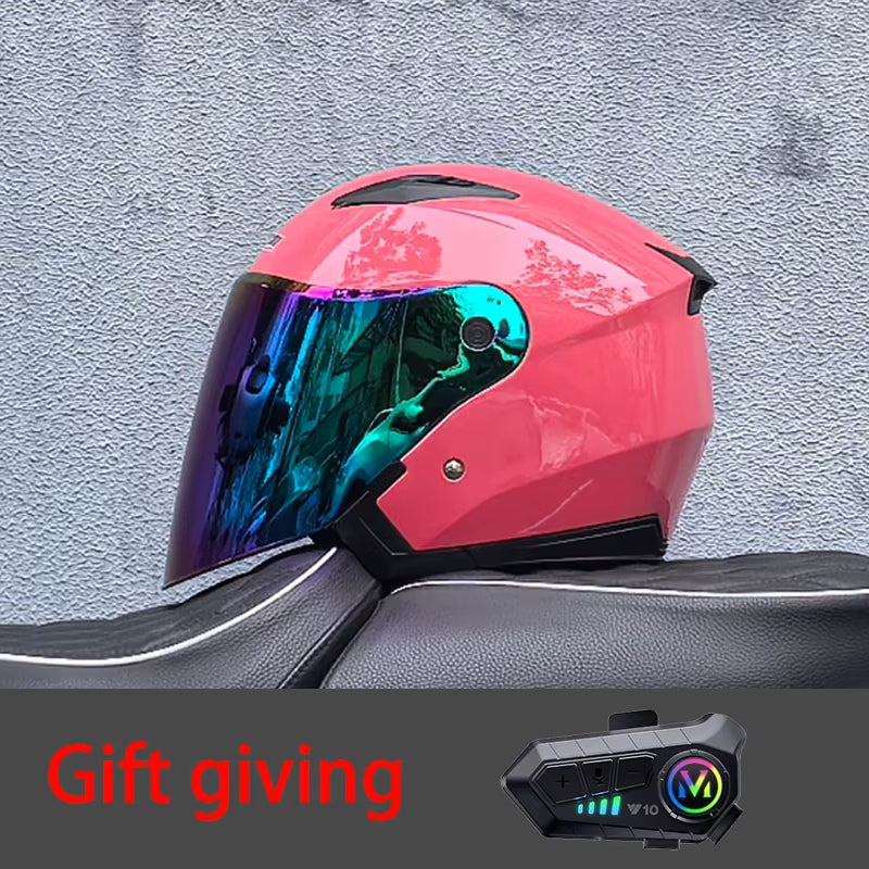 High Quality Motorcycle Helmet, Pedal, Motorcycle Half Cover Helmet, Cascos Para Motos, Paired with Bluetooth Earphones