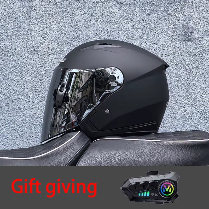 High Quality Motorcycle Helmet, Pedal, Motorcycle Half Cover Helmet, Cascos Para Motos, Paired with Bluetooth Earphones
