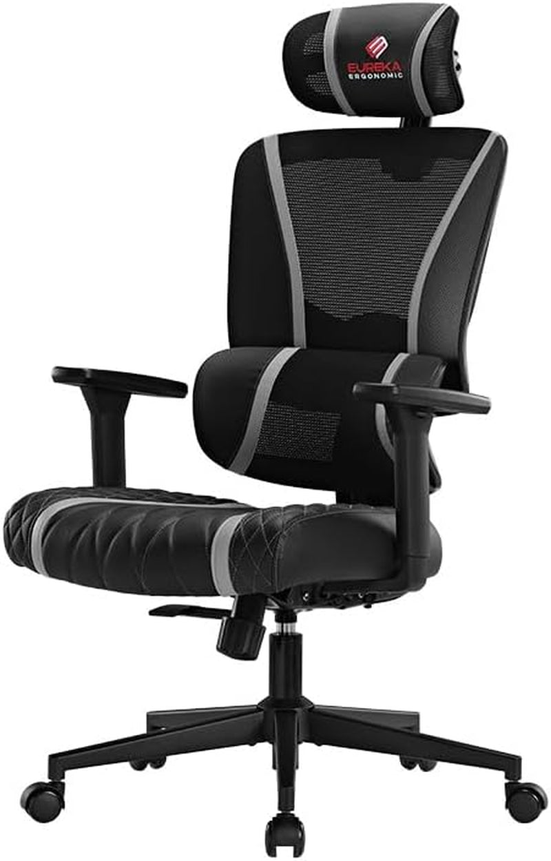 Gaming Chair,Mesh Home Office Desk Chairs,Dual Back Adaptive Lumbar Support, Adjustable 3D Armrest 2D Headrest, Breathable Comfortable PC Computer Sillas Gamer Reclining Chair（Grey）