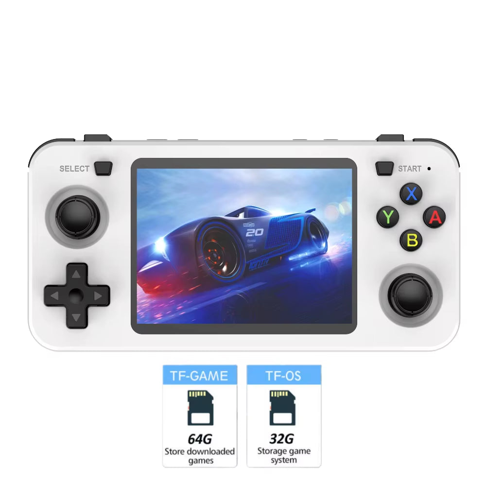 New R36H Retro Handheld Game Console Consolas R36S Horizontal Open Source Portable Pocket Video Player 64GB 3.5 Inch