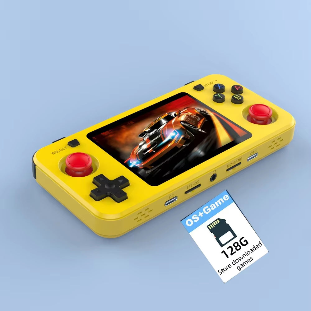 New R36H Retro Handheld Game Console Consolas R36S Horizontal Open Source Portable Pocket Video Player 64GB 3.5 Inch