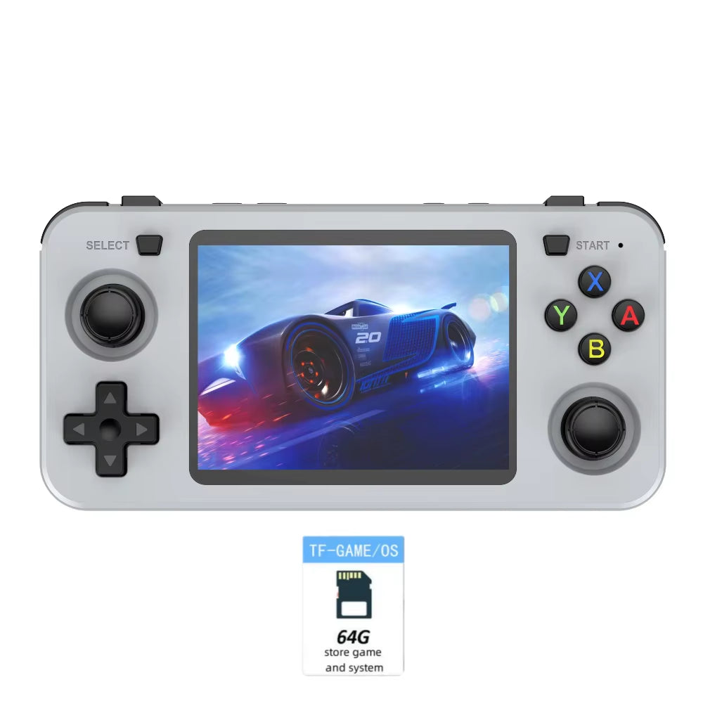 New R36H Retro Handheld Game Console Consolas R36S Horizontal Open Source Portable Pocket Video Player 64GB 3.5 Inch