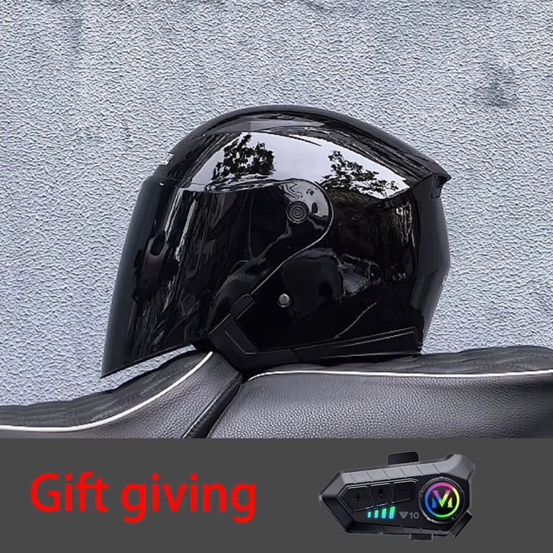 High Quality Motorcycle Helmet, Pedal, Motorcycle Half Cover Helmet, Cascos Para Motos, Paired with Bluetooth Earphones