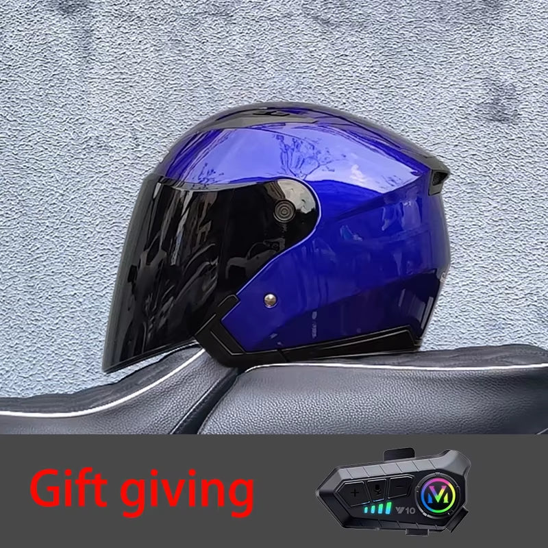 High Quality Motorcycle Helmet, Pedal, Motorcycle Half Cover Helmet, Cascos Para Motos, Paired with Bluetooth Earphones