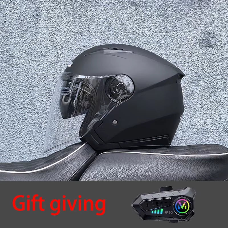 High Quality Motorcycle Helmet, Pedal, Motorcycle Half Cover Helmet, Cascos Para Motos, Paired with Bluetooth Earphones