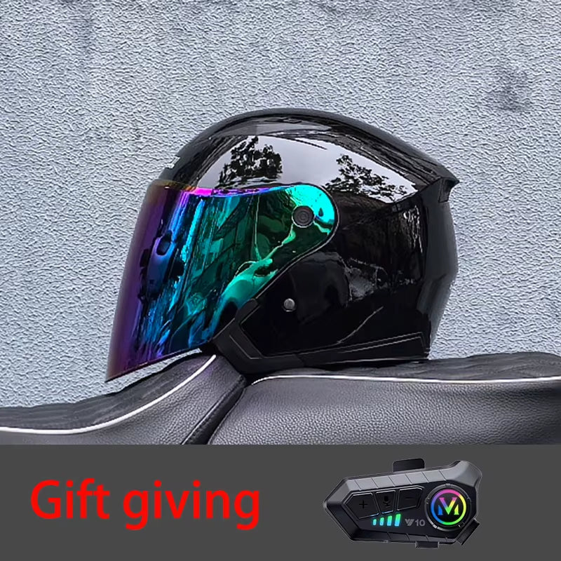 High Quality Motorcycle Helmet, Pedal, Motorcycle Half Cover Helmet, Cascos Para Motos, Paired with Bluetooth Earphones