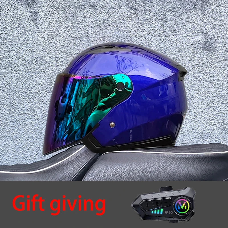 High Quality Motorcycle Helmet, Pedal, Motorcycle Half Cover Helmet, Cascos Para Motos, Paired with Bluetooth Earphones