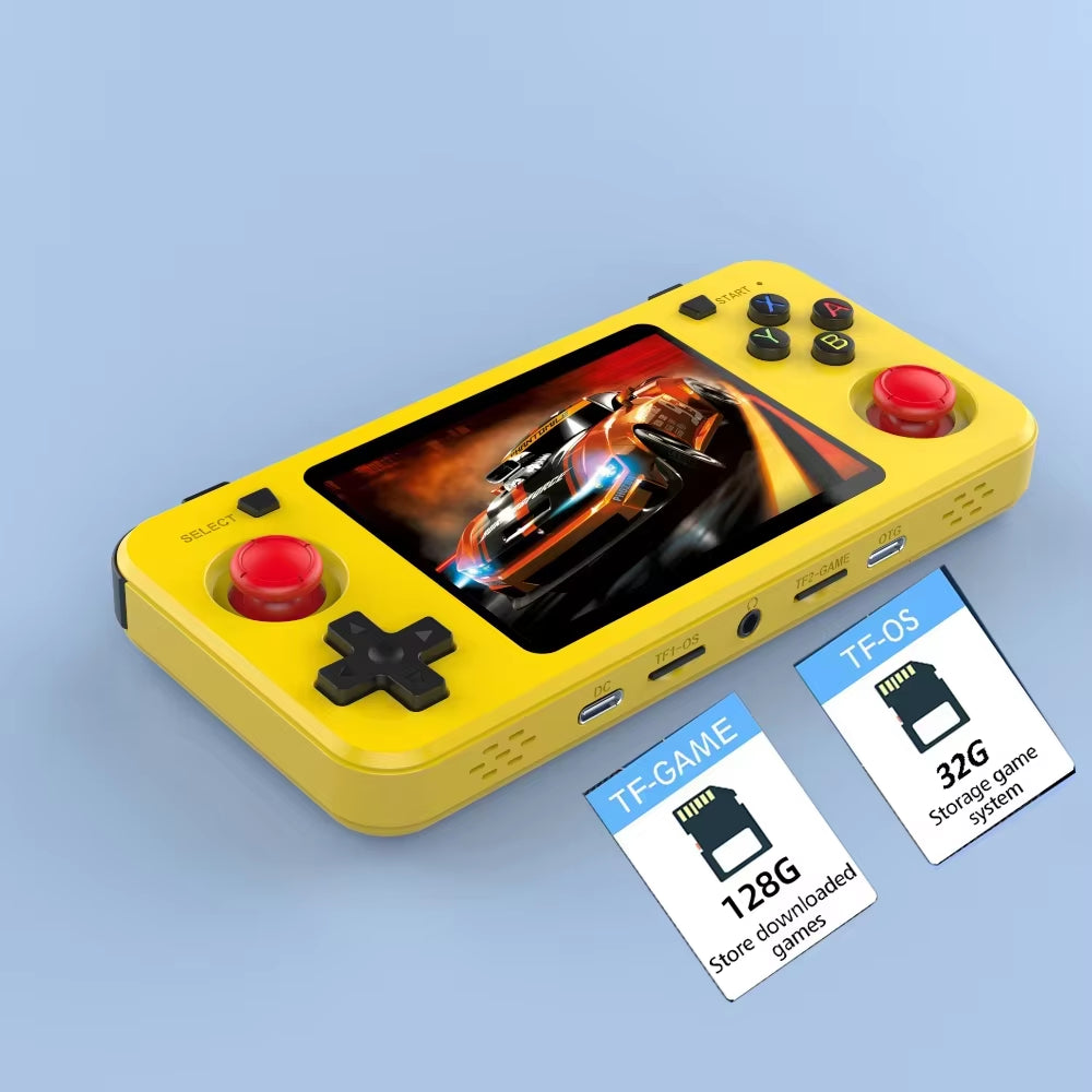 New R36H Retro Handheld Game Console Consolas R36S Horizontal Open Source Portable Pocket Video Player 64GB 3.5 Inch