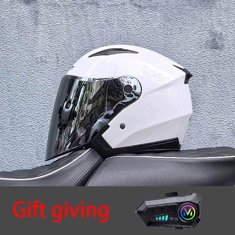 High Quality Motorcycle Helmet, Pedal, Motorcycle Half Cover Helmet, Cascos Para Motos, Paired with Bluetooth Earphones