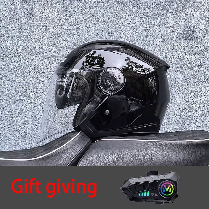 High Quality Motorcycle Helmet, Pedal, Motorcycle Half Cover Helmet, Cascos Para Motos, Paired with Bluetooth Earphones