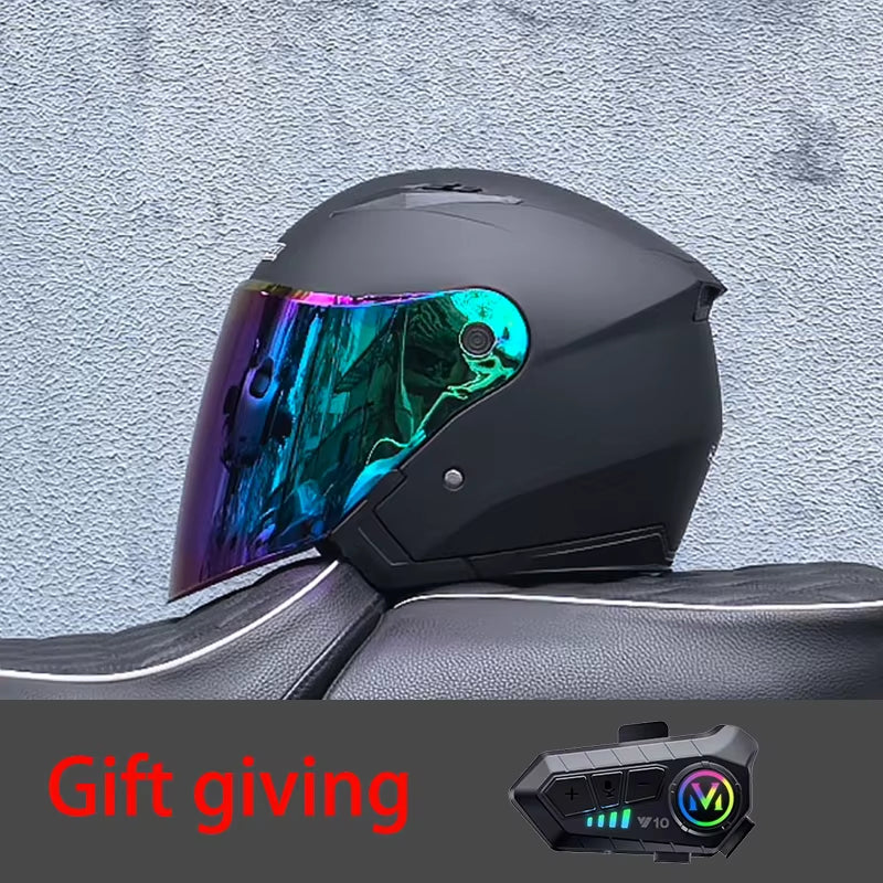 High Quality Motorcycle Helmet, Pedal, Motorcycle Half Cover Helmet, Cascos Para Motos, Paired with Bluetooth Earphones