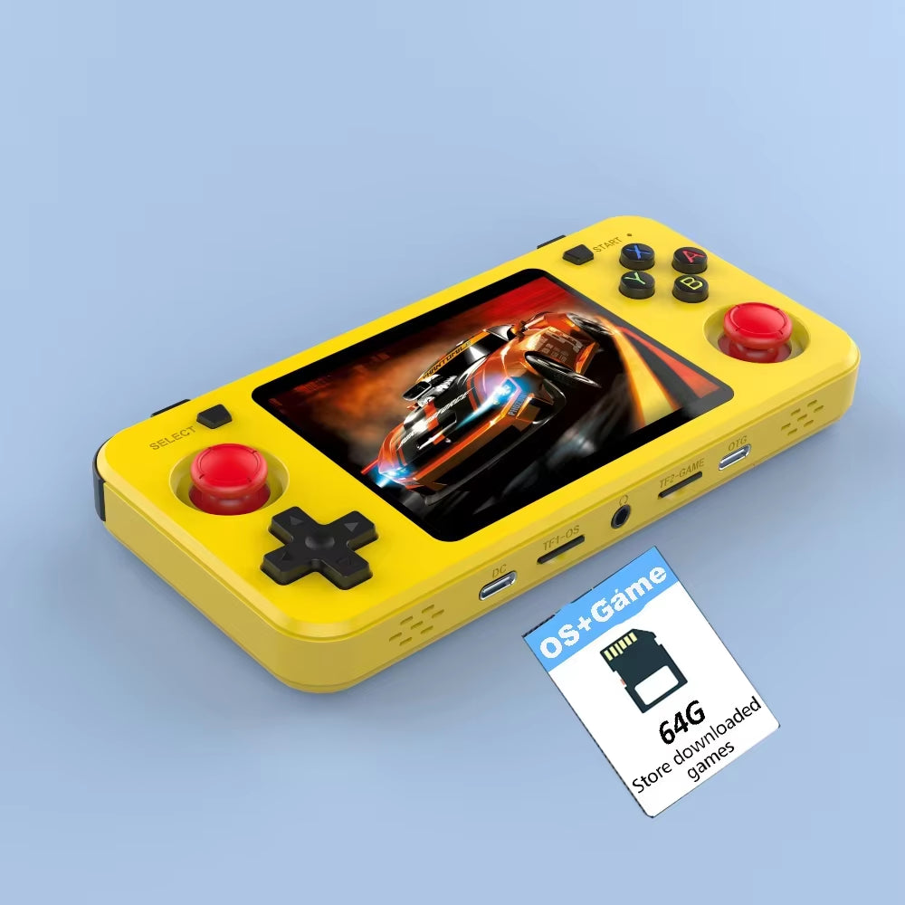 New R36H Retro Handheld Game Console Consolas R36S Horizontal Open Source Portable Pocket Video Player 64GB 3.5 Inch