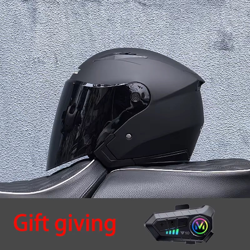 High Quality Motorcycle Helmet, Pedal, Motorcycle Half Cover Helmet, Cascos Para Motos, Paired with Bluetooth Earphones
