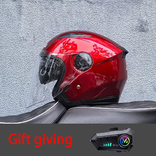 High Quality Motorcycle Helmet, Pedal, Motorcycle Half Cover Helmet, Cascos Para Motos, Paired with Bluetooth Earphones