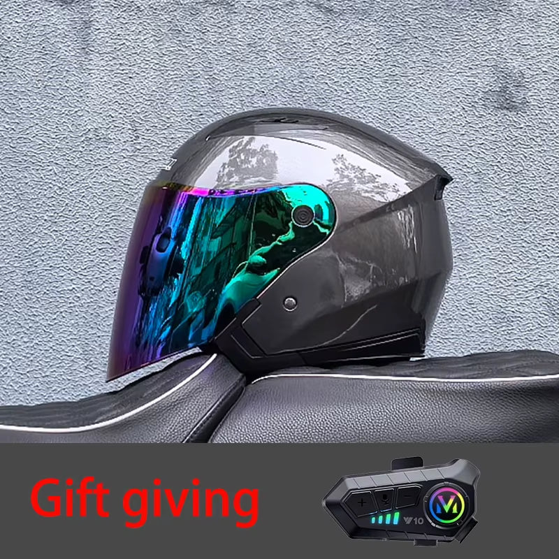 High Quality Motorcycle Helmet, Pedal, Motorcycle Half Cover Helmet, Cascos Para Motos, Paired with Bluetooth Earphones