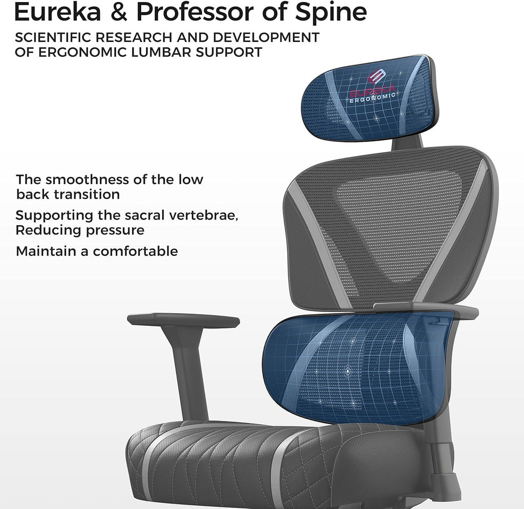 Gaming Chair,Mesh Home Office Desk Chairs,Dual Back Adaptive Lumbar Support, Adjustable 3D Armrest 2D Headrest, Breathable Comfortable PC Computer Sillas Gamer Reclining Chair（Grey）