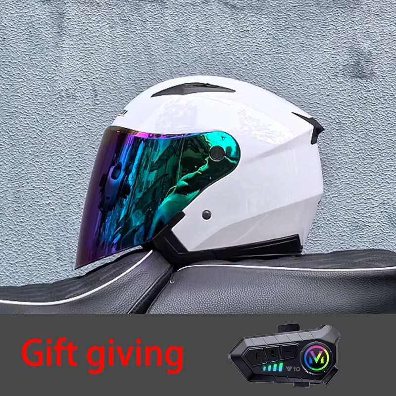 High Quality Motorcycle Helmet, Pedal, Motorcycle Half Cover Helmet, Cascos Para Motos, Paired with Bluetooth Earphones