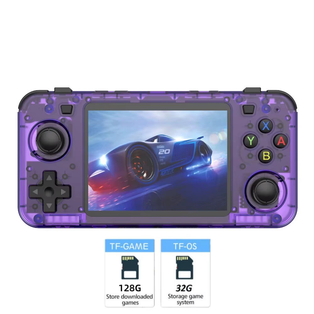 New R36H Retro Handheld Game Console Consolas R36S Horizontal Open Source Portable Pocket Video Player 64GB 3.5 Inch