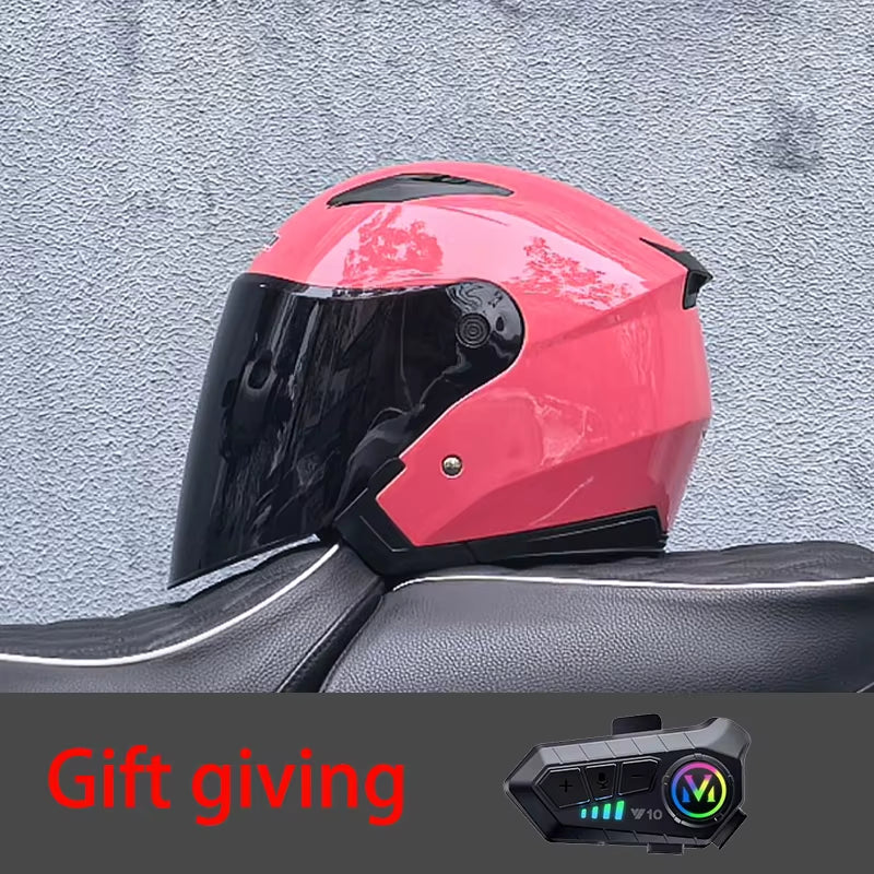 High Quality Motorcycle Helmet, Pedal, Motorcycle Half Cover Helmet, Cascos Para Motos, Paired with Bluetooth Earphones