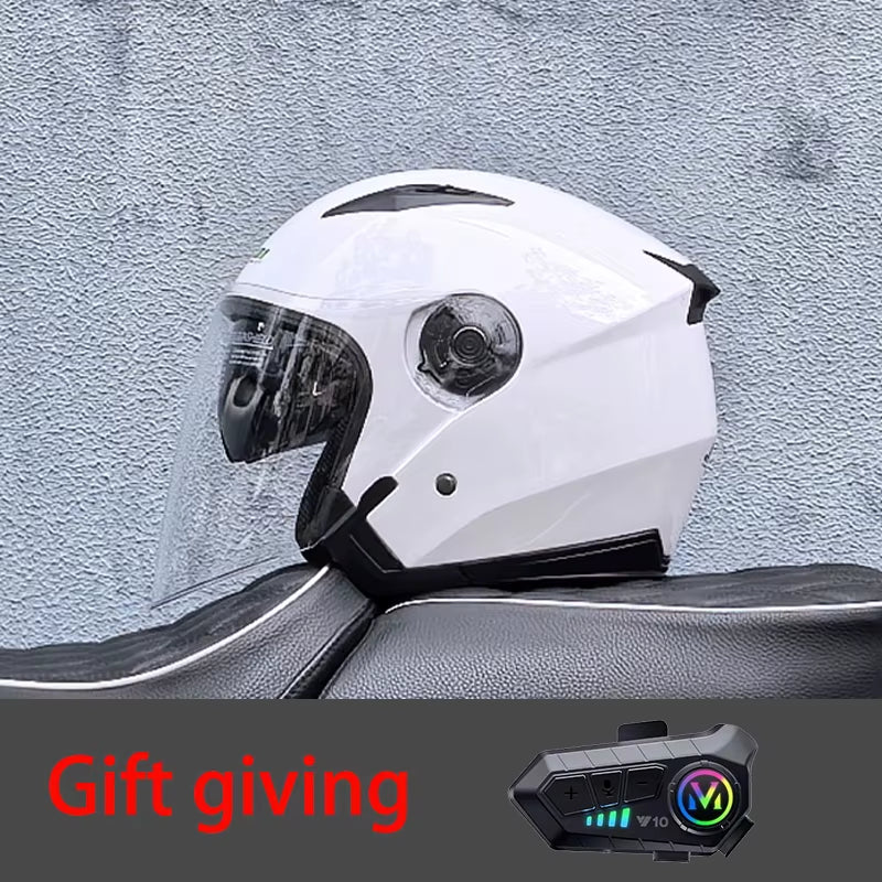 High Quality Motorcycle Helmet, Pedal, Motorcycle Half Cover Helmet, Cascos Para Motos, Paired with Bluetooth Earphones