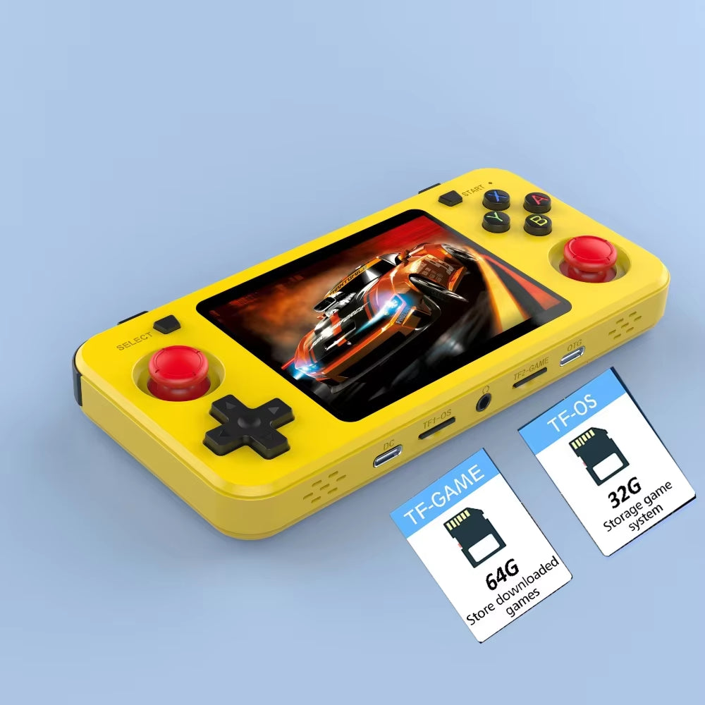 New R36H Retro Handheld Game Console Consolas R36S Horizontal Open Source Portable Pocket Video Player 64GB 3.5 Inch
