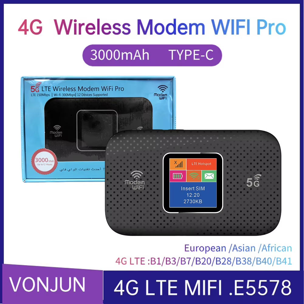 2025 4G Mobile WIFI Router 150Mbps 4G LTE Mobile Wifi Hotspot 2500Mah Portable Wireless Router with Sim Card Slot for Car Users